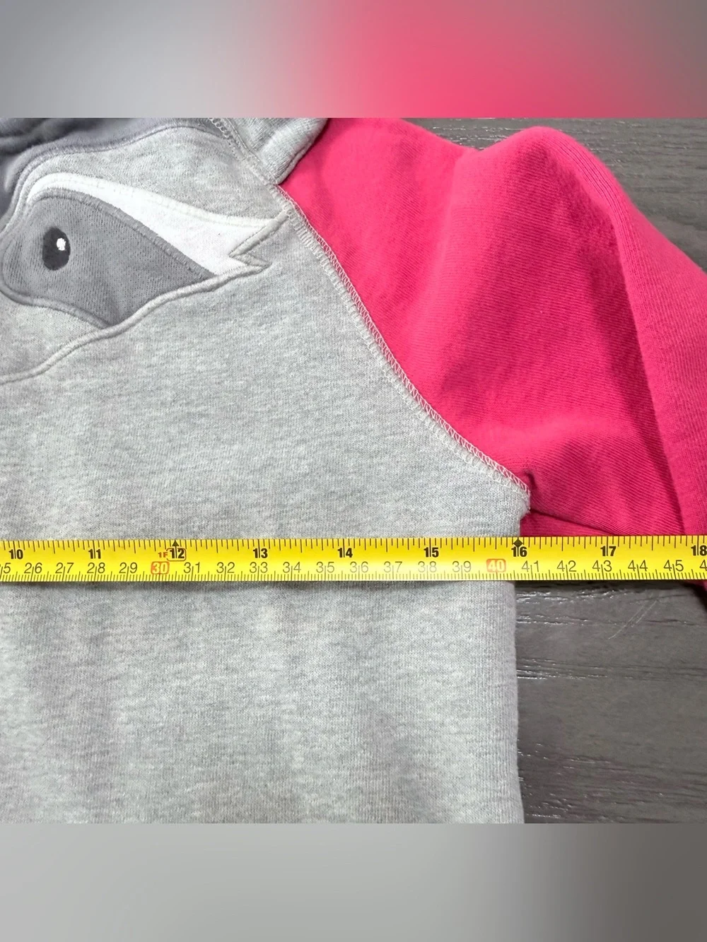 Gymboree Kids Size 6 Raccoon Full Zip Hoodie Pink Gray Animal Ears